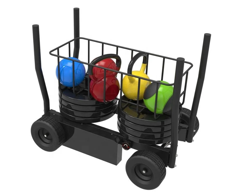 Équipement de Fitness pour gymnastique à domicile, plaque de réglage chargée, Double résistance magnétique, traîneau de réservoir avec roues, voiture de traîneau