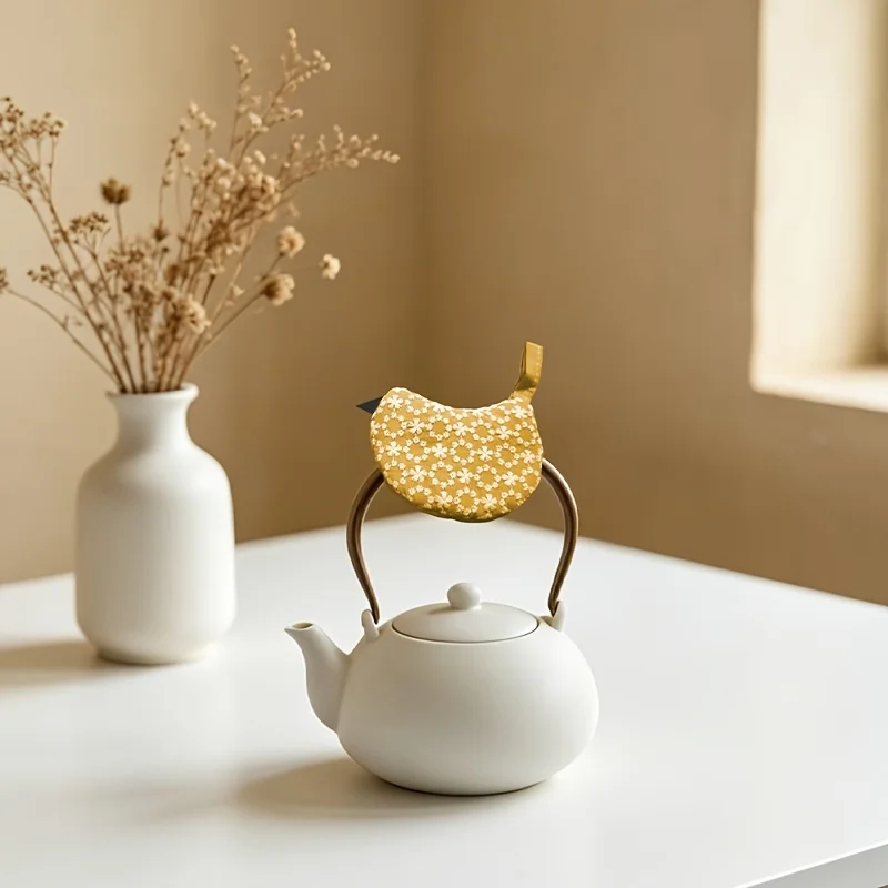 Cute Little Bird Embroidery Heatproof Pot Handle Cover Anti-scald Sleeve For Cast Iron Pots Kitchen Heat Protection Accessory