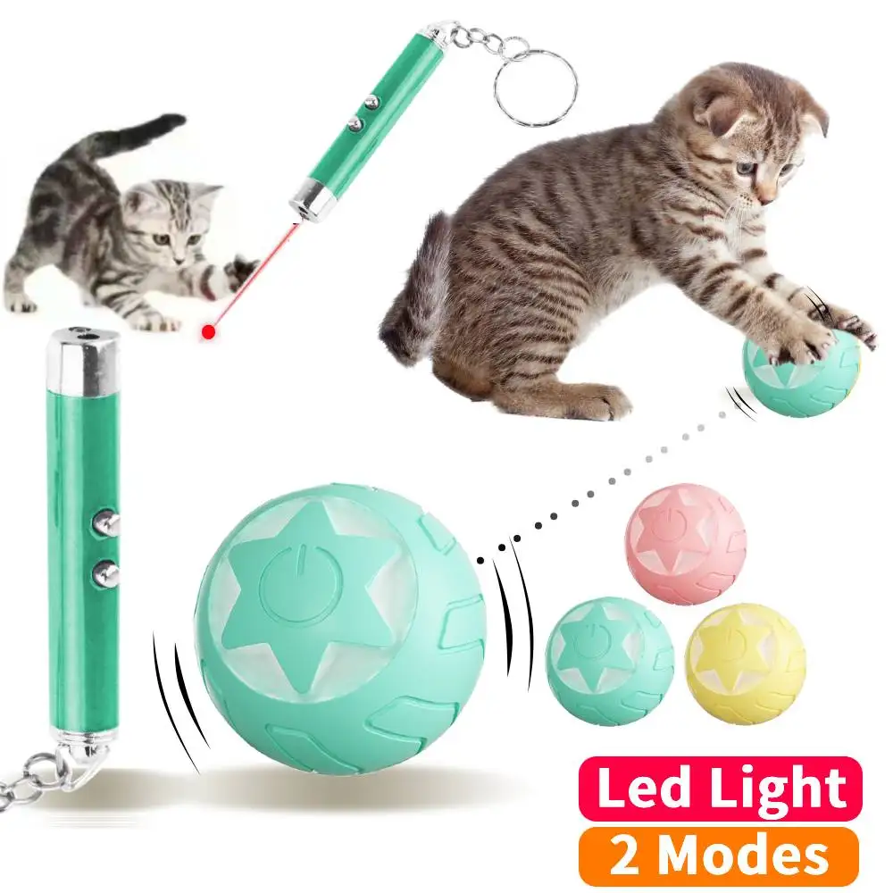 Smart Interactive Cat Ball Toy Automatic Rolling Electric Cat Toys with 7 color Light for Indoor Kitten Pet Training  Playing