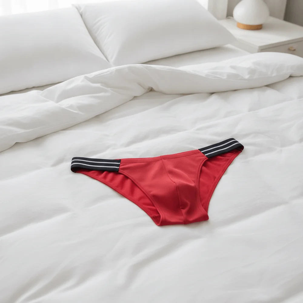 Unterhosen, Herren-Dessous, Herren-Triangel-Slips, gestreift, mittelhohe Taille, dünne Herren-Slips, große Größen, atmungsaktive Unterwäsche für Herren. – Detail 10