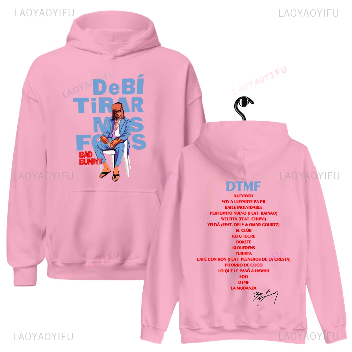 เสื้อสเวตเชิ้ต Bad Bunny DTMF พิมพ์ลายอัลบั้มใหม่ 2025 Debí Tirar Más Fotos สำหรับผู้หญิงและผู้ชาย เสื้อฮู้ดดี้พิมพ์ลายสำหรับฤดูใบไม้ร่วงและฤดูหนาว