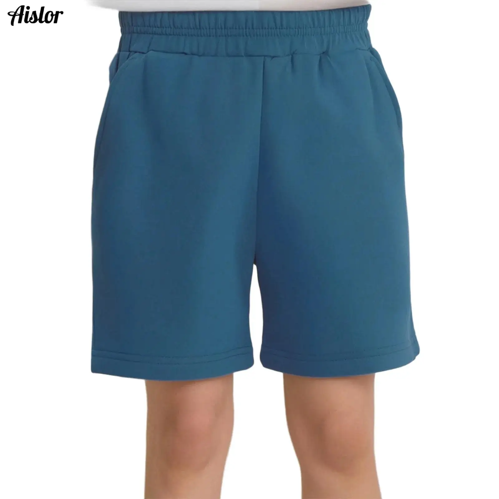 

Kids Boys Shorts Pants Casual Elastic Waistband Solid Color Cotton Shorts with Pockets for Vacation Beach Park Sports Workout