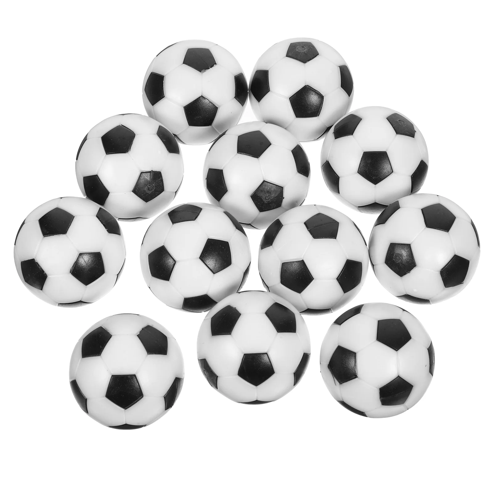 

12 Pcs 31CM Classic Mini Football Toy Table Soccer Footballs Replacement Balls Tabletop Resin Soccer Game Ball Accessory (Black