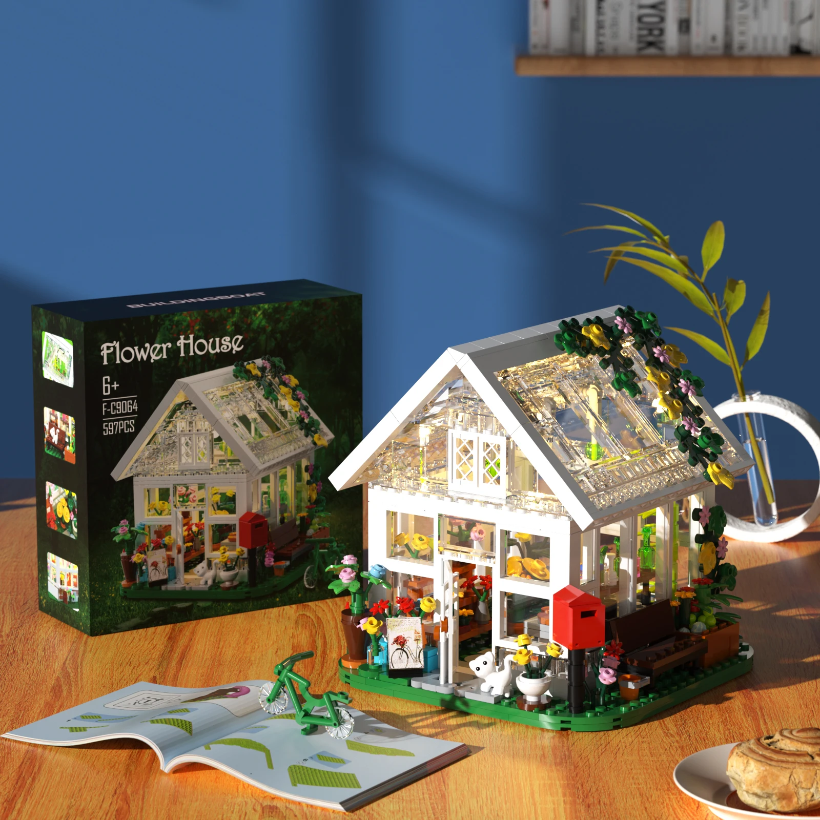 Bloemenhuis Gebouw Set Tuinhuis Gebouw Speelgoed Met Led Light Bouwen Een Kas Model Geweldig Cadeau Voor Vriend Meisjes
