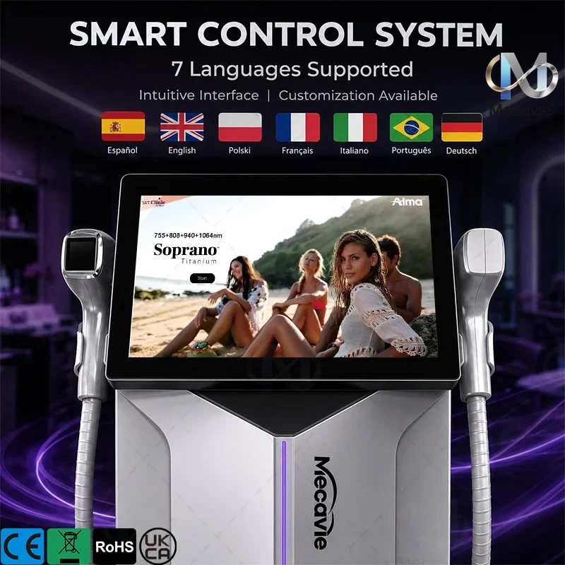 Professional 5000W 4 Waves Diode Laser Machine 755nm 808nm 940nm 1064nm Soprano Ice Platinum Permanent Painless Hair Removal