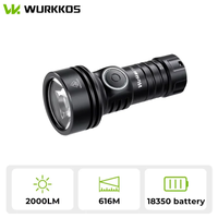 Wurkkos TS11 Mini 18350 Flashlight USB C Rechargeable EDC SFT40 Torch Powerful 2000LM RGB Auxiliary IP68 Waterproof Anduril 2.0