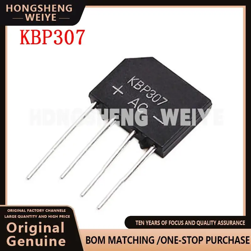 100%new 10PCS 3A 1000V KBP307 diode bridge rectifier KBP 307 power diode electronica componentes