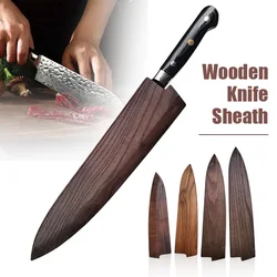 Chef's Wooden Knife Sheath Multi-function Scabbard Pocket Knife Case Japanese Style Wooden Blade Protector Cover Tool Carrier