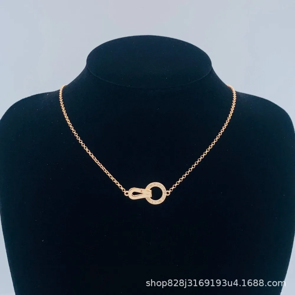 

Double Ring Simple New Necklace Fashionable and Popular Small Fresh Necklace Women