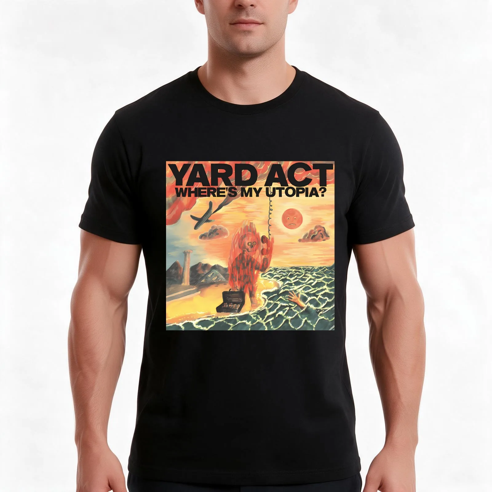 Yard Act Wheres My Utopia T-Shirt Summer Casual Cotton Tee Oversized Streetwear Tops Vintage Graphic Print Unisex Men Women