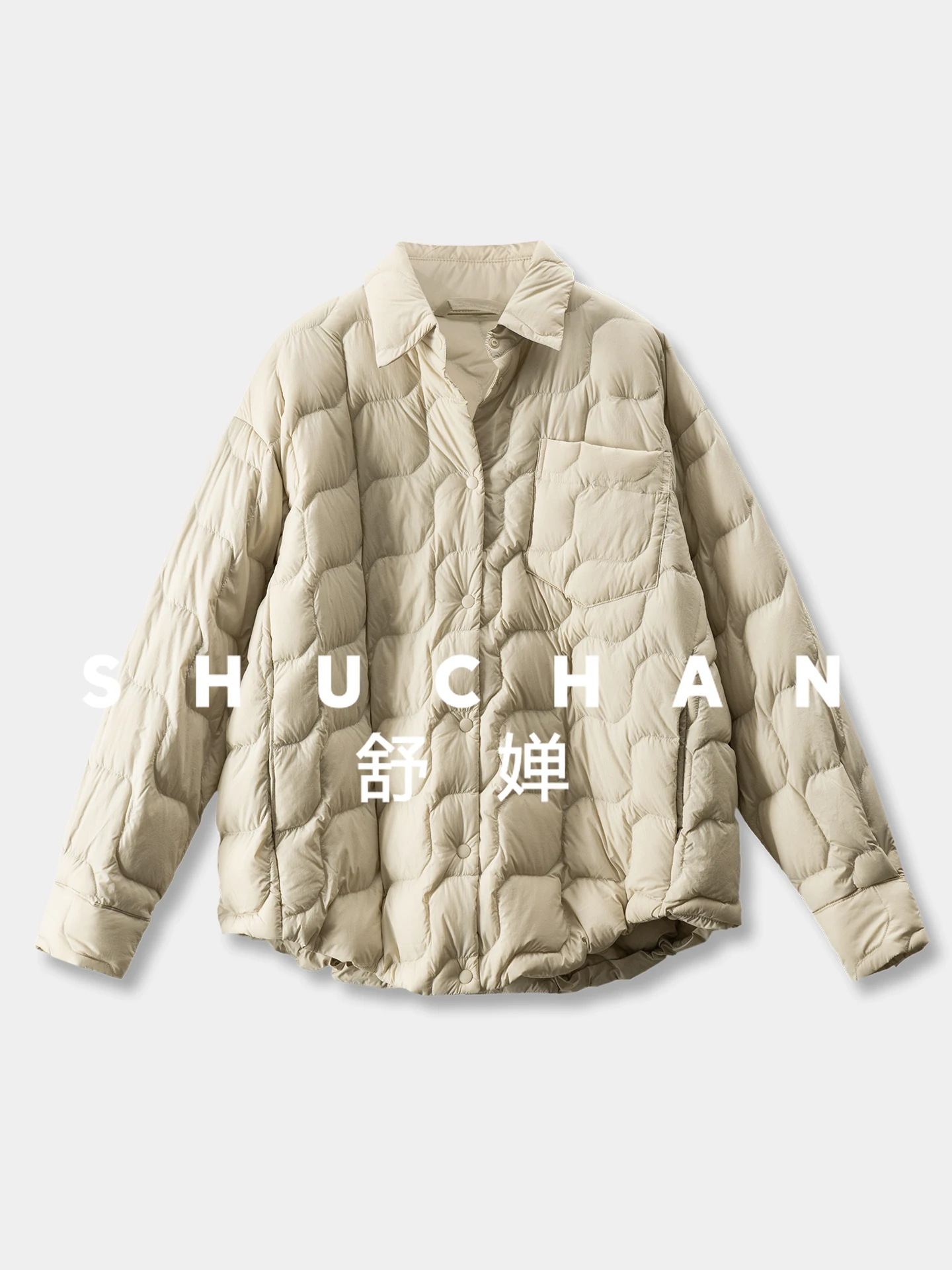 رقيقة خفيفة ودافئة بدون وزن، موجة فرنسية المعين مبطن 90 قميص مخملي بياقة أسفل سترة نسائية 39I7 #3