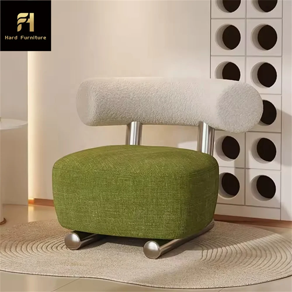 Reception Sofa Customized Furniture Creative Reception Single Sofa Chair Stainless Steel Living Room Leisure Lazy S