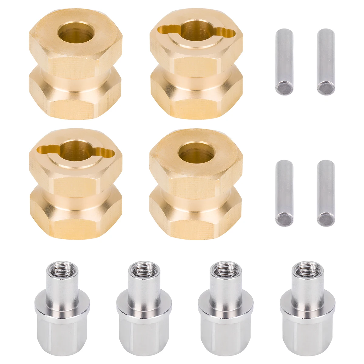 4Pcs Messing 12MM Rad Hex Erweiterte Adapter Combiner 12/15/17/20/25MM für 1/10 RC Crawler Auto Axial SCX10 D90 Upgrade Teile