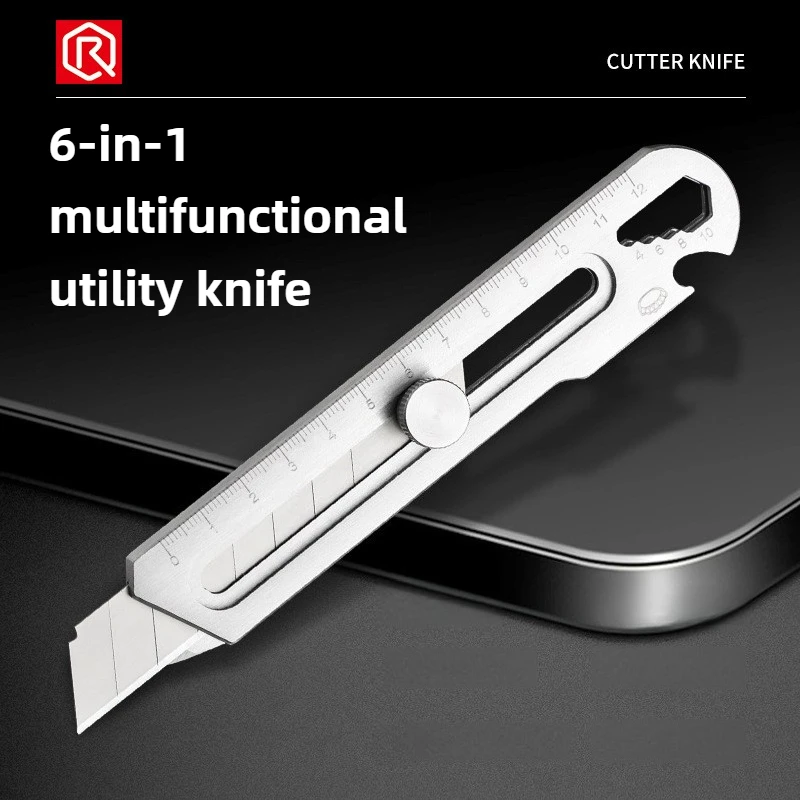 سكينة متعدّد الاستخدامات من الفولاذ المقاوم للصدأ سكين جيب سريع مع مشبك حزام شفرة حادة أدوات يدوية للقطع للأغراض العامة #5