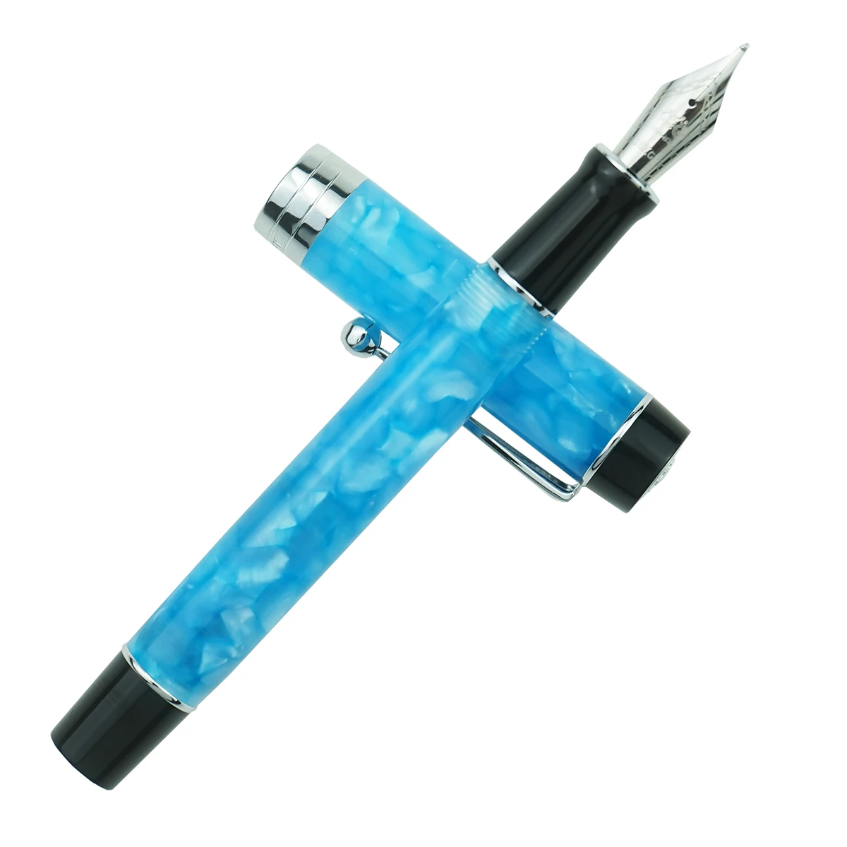 Jinhao 100 Centennial Resin Fountain Pen Sky Blue EF/F/M/Bent Nib with Converter Writing Business Office Gift Ink Pen