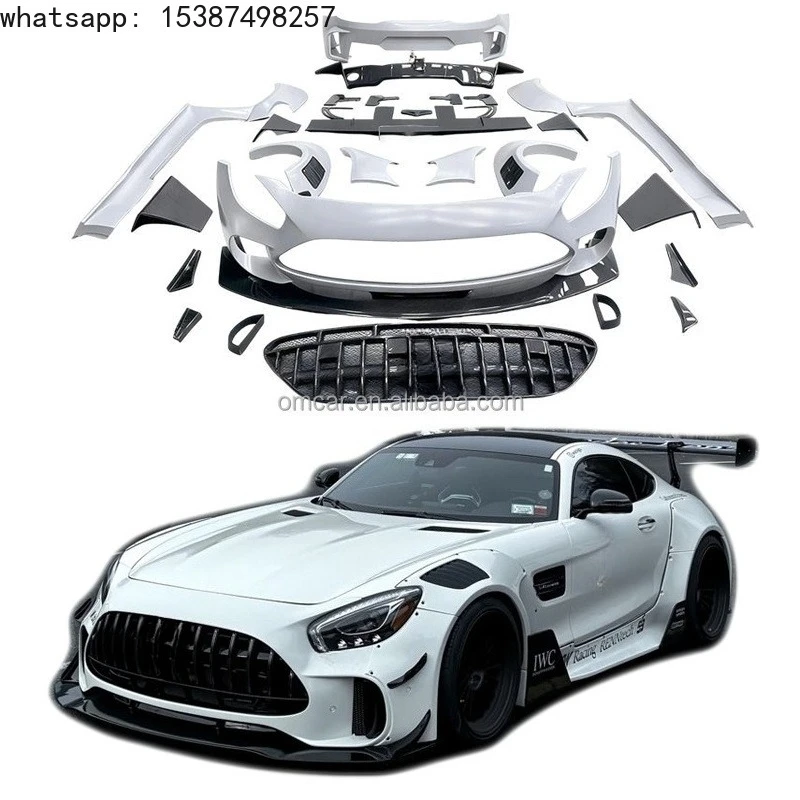 For Car Modification Parts for AMG GT Upgrade AMG GT3 Wide Body Kit Front Rear Bumper Spoiler Side Skirts for Mercedes Benz AMG