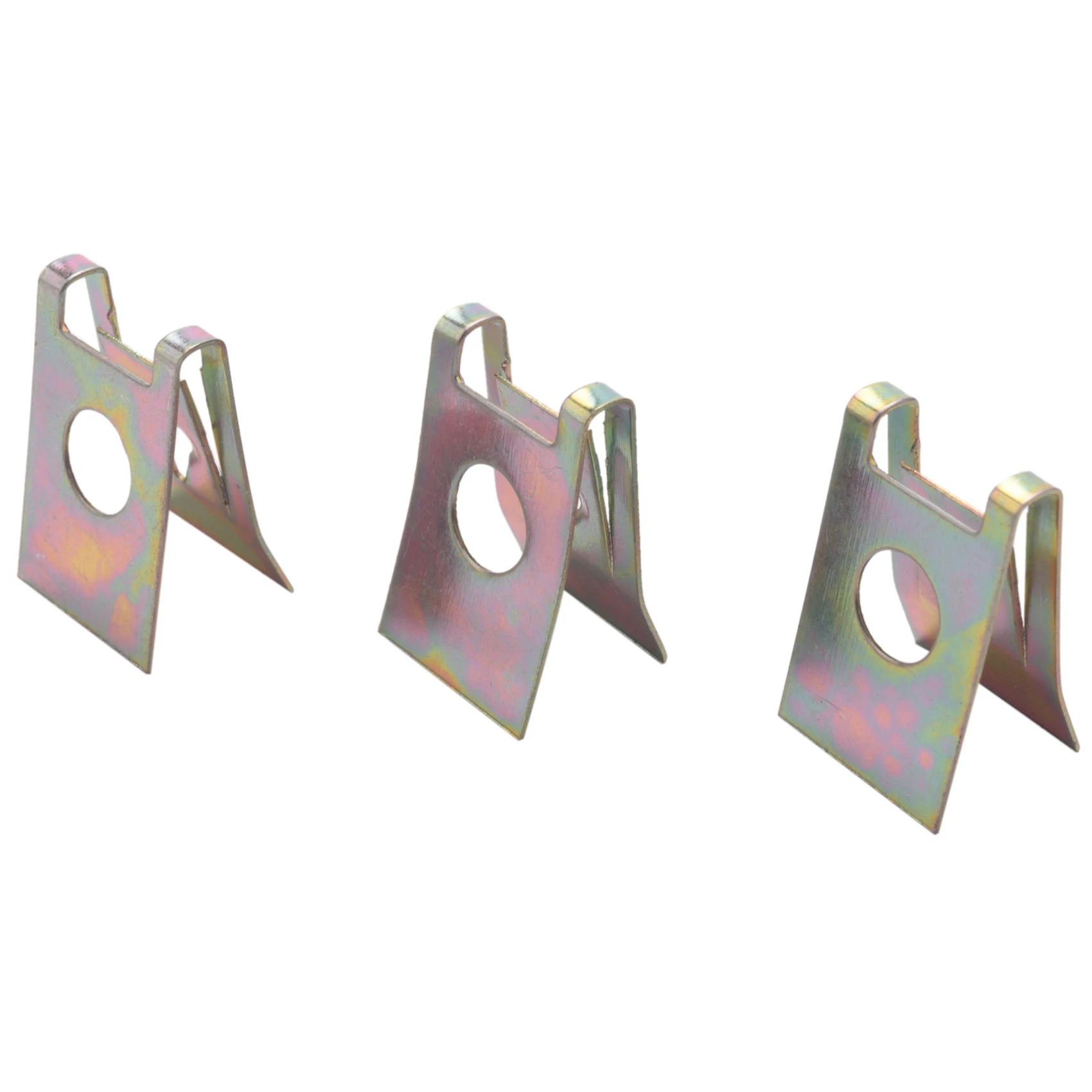 A07I 100Pcs Bronze Tone Spring Metal Car Door Panel Spire Screw U-Type Clips image 5