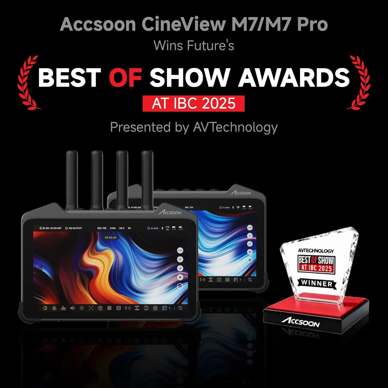 Accsoon CineView M7 Pro 4K60 Wireless Video Transmitter&Receiver 7 Inch 3D lut REC709 1000NitsSDI USB-C field Camera monitor