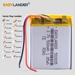 3-WIRE 503035 3.7V 500mAh Rechargeable Lithium Li-ion Li Polymer Battery For GPS PSP navigation MP3 DVR smart watch