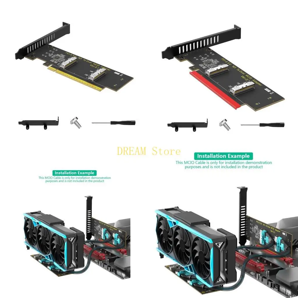 PCIe 5.0 X16 Slot Adapters Offering Two MCIOs Port For Flexible Expansion Best Sale