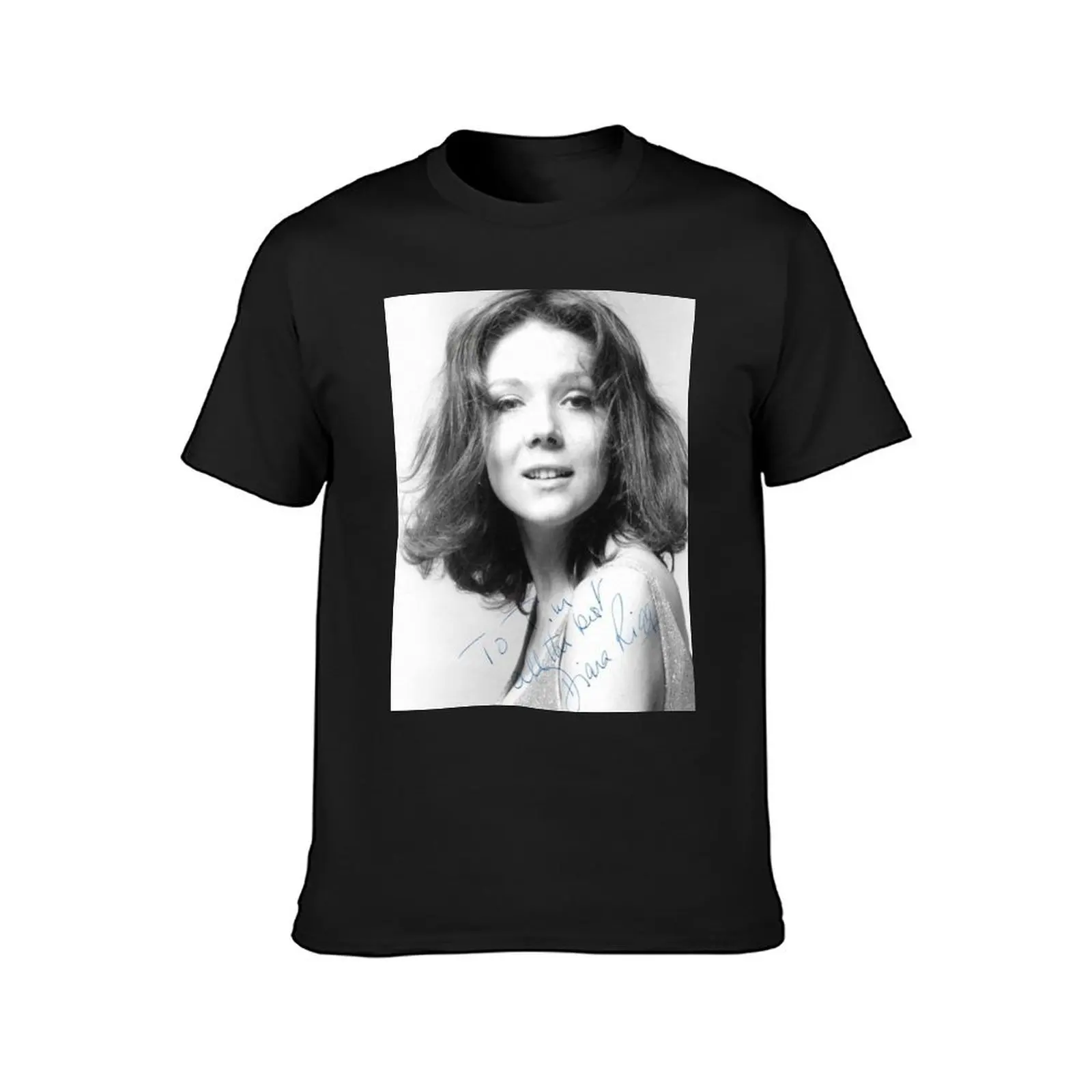 Diana Rigg Signed T-Shirt Aesthetic clothing kawaii clothes korean fashion fitted t shirts for men