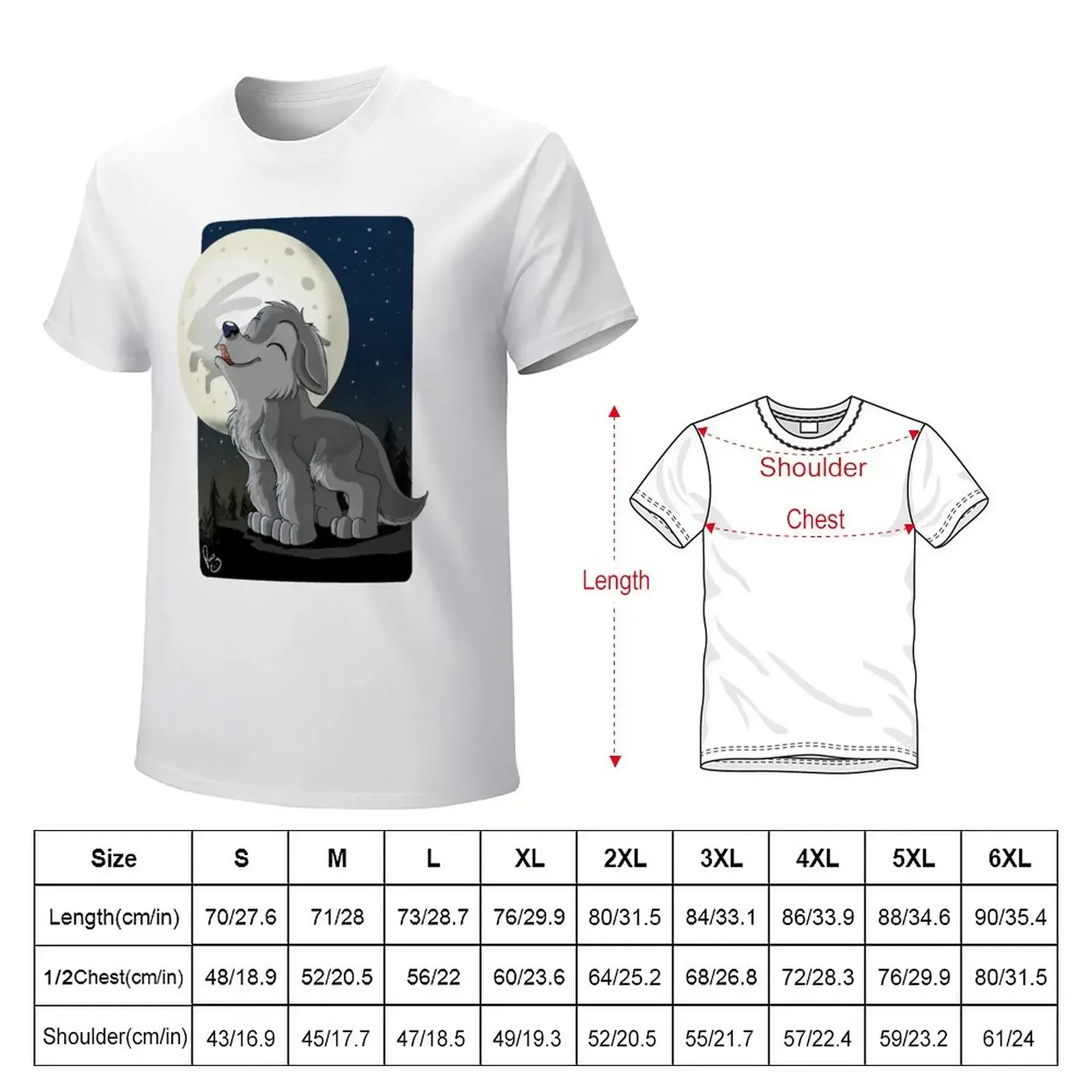 Little Wolf Howling T-Shirt vintage clothes oversizeds quick drying t shirts men