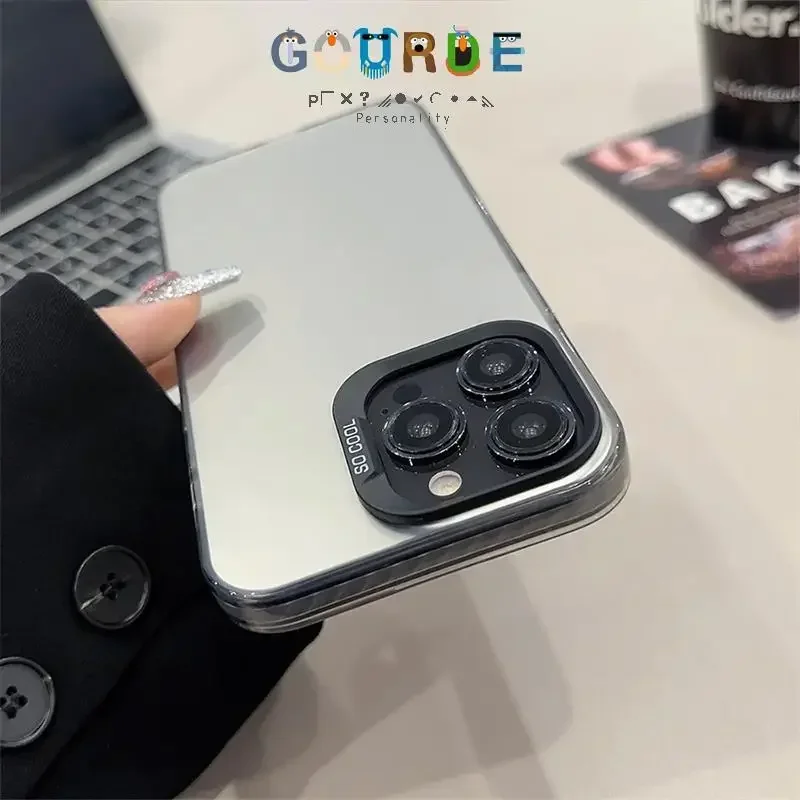 جراب هاتف Gourde مطلي بالليزر بألوان ثابتة IMD غير لامع مقاوم للصدمات لهاتف آيفون 16 15 14 12 13 11 Pro Max Ip Plus
