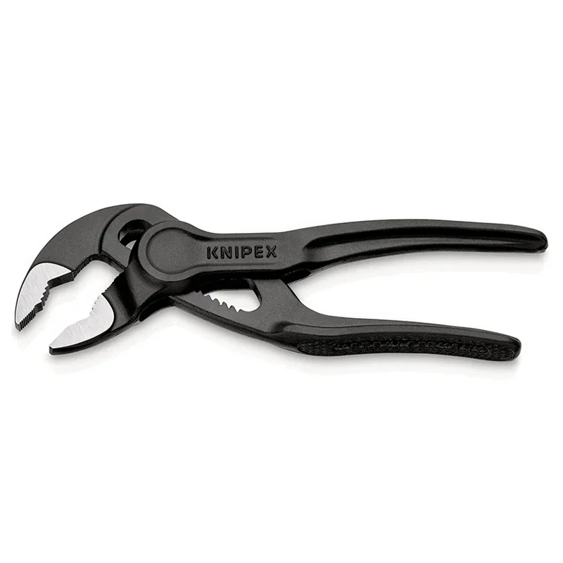 KNIPEX Cobra XS Mini Water Pump Pliers 4 Inches One-Handed Precision Grade Pipe Plier 11 Quick Adjustment Positions 8700100