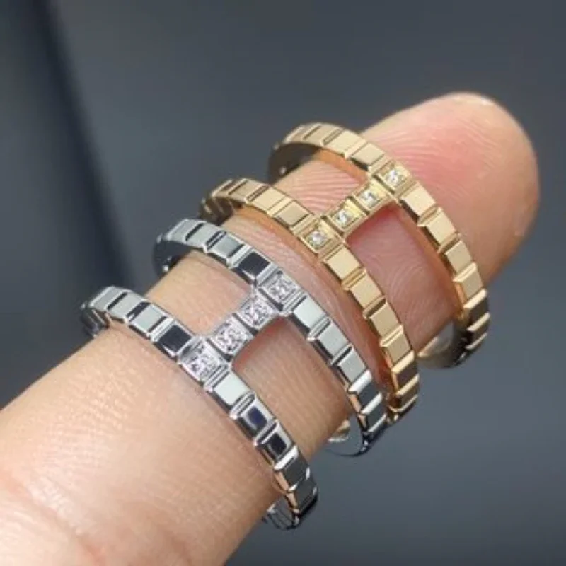 925 Fashion Couple Rings - European Luxury Jewelry with Ice Block Shaped Zircon Selection for Gathering-free shipping