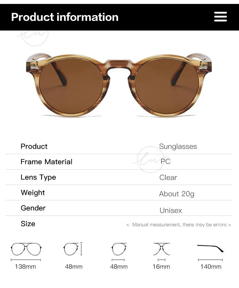 LM Klassische Runde Polarisierte Sonnenbrille Frauen Männer Tee Objektiv Outdoor Driving Shades Vintage Sonnenbrille Unisex UV400 Gafas De Sol – Detail 8