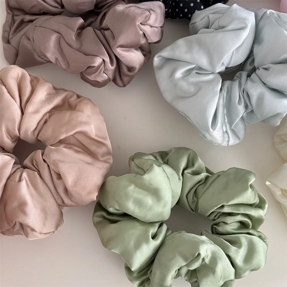 Simple Creamy Matte Satin Pillow Sponge Elastic Hair Cord Simple Elastic Scrunchie High Ponytail Hair Rope Hair Accessories