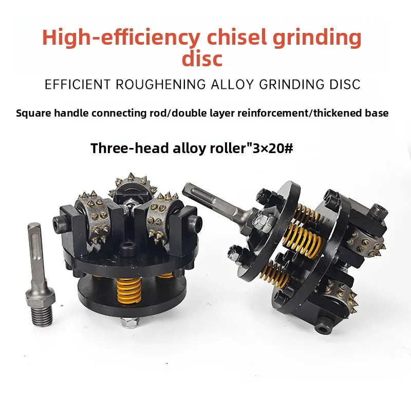 Electric Concrete Scabbler Rotary Hammer – Tungsten Carbide Bush Hammer for Wall/Floor Surface Profiling, Bridge Deck Scarifying