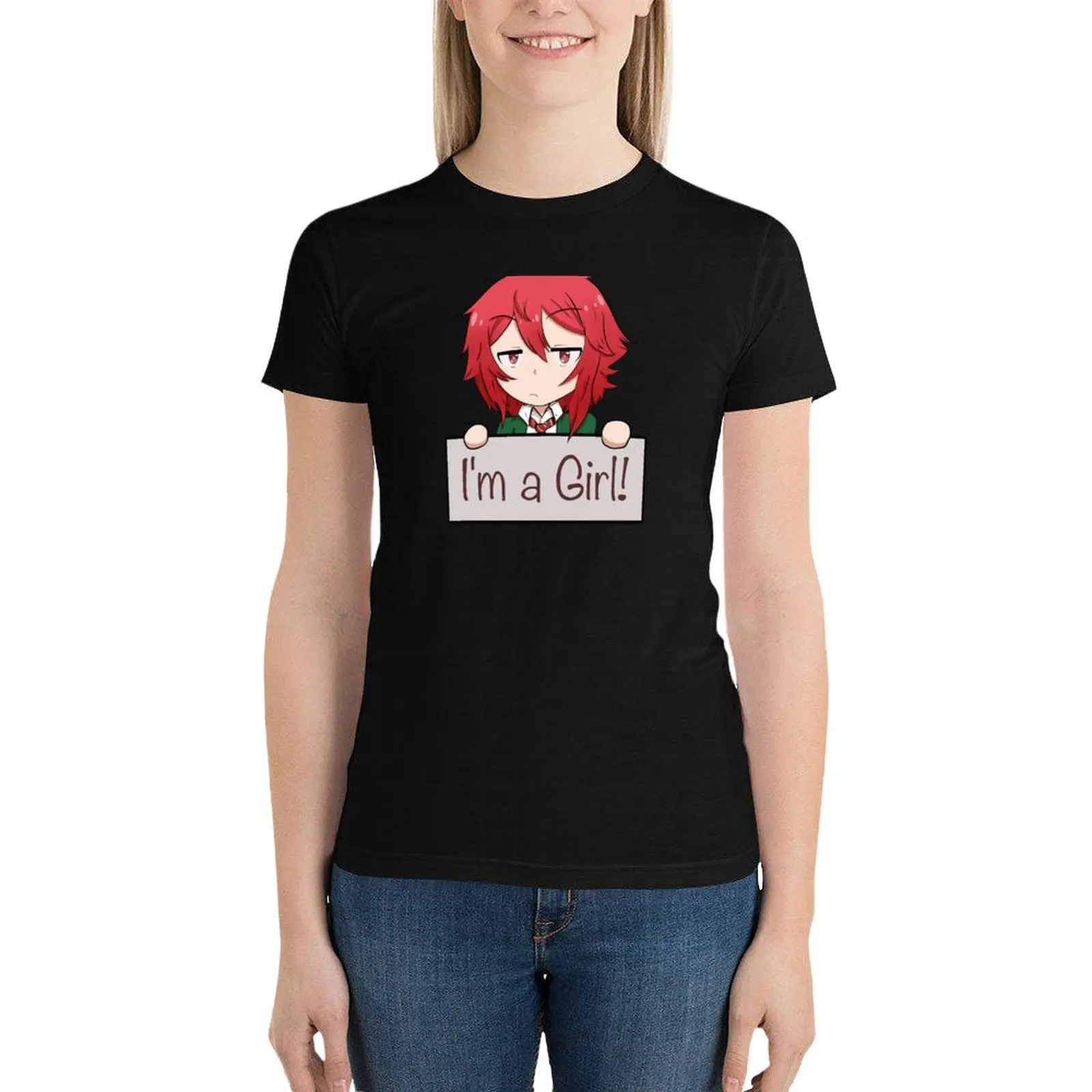 I'm A Girl! - Tomo Chan T-Shirt kawaii clothes shirts graphic tees Woman fashion