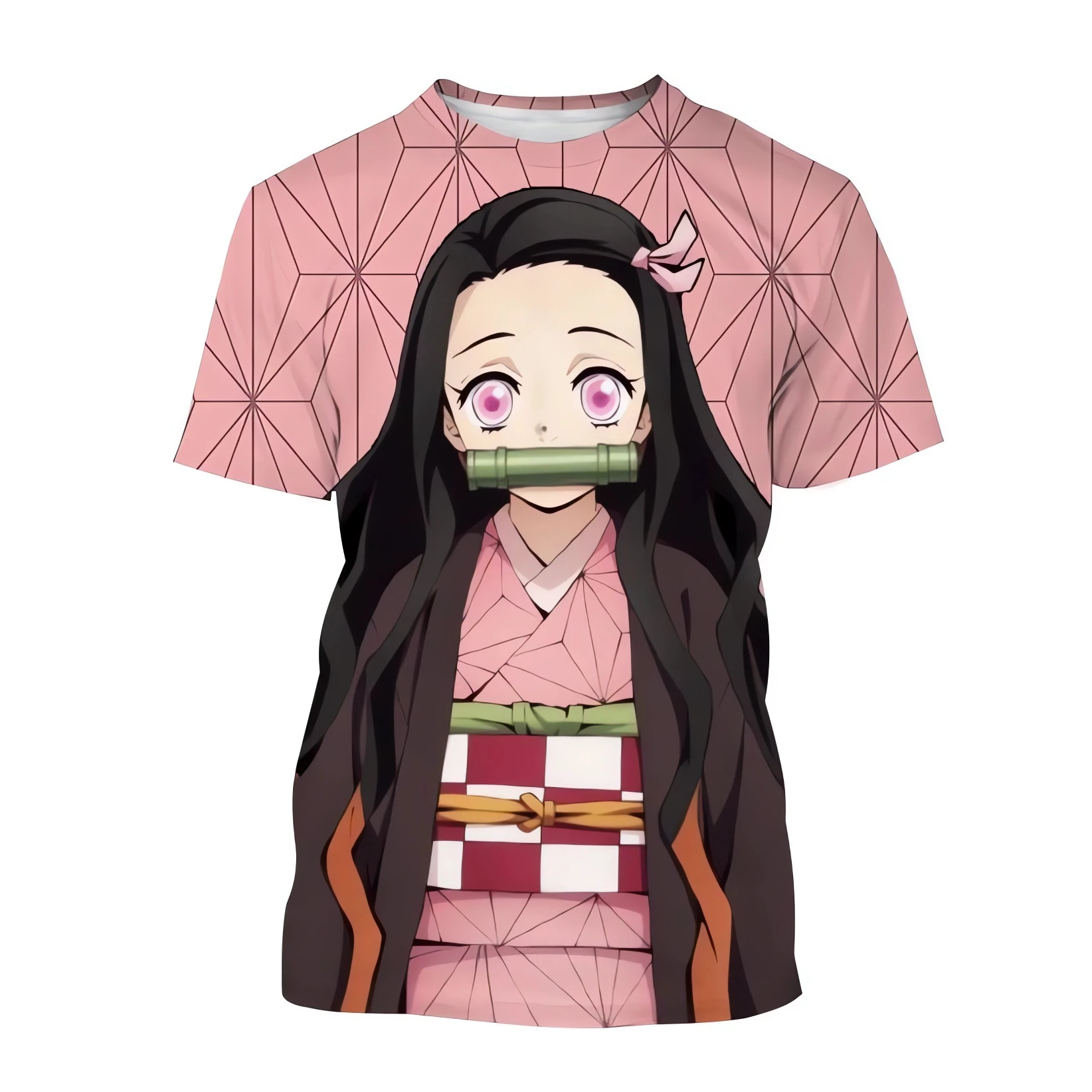 

Summer Anime Demon Slayer Kimetsu no Yaiba Kamado Nezuko Kochou Shinobu Cosplay 3D Print Fashion T-Shirt Cartoon Short Sleeve