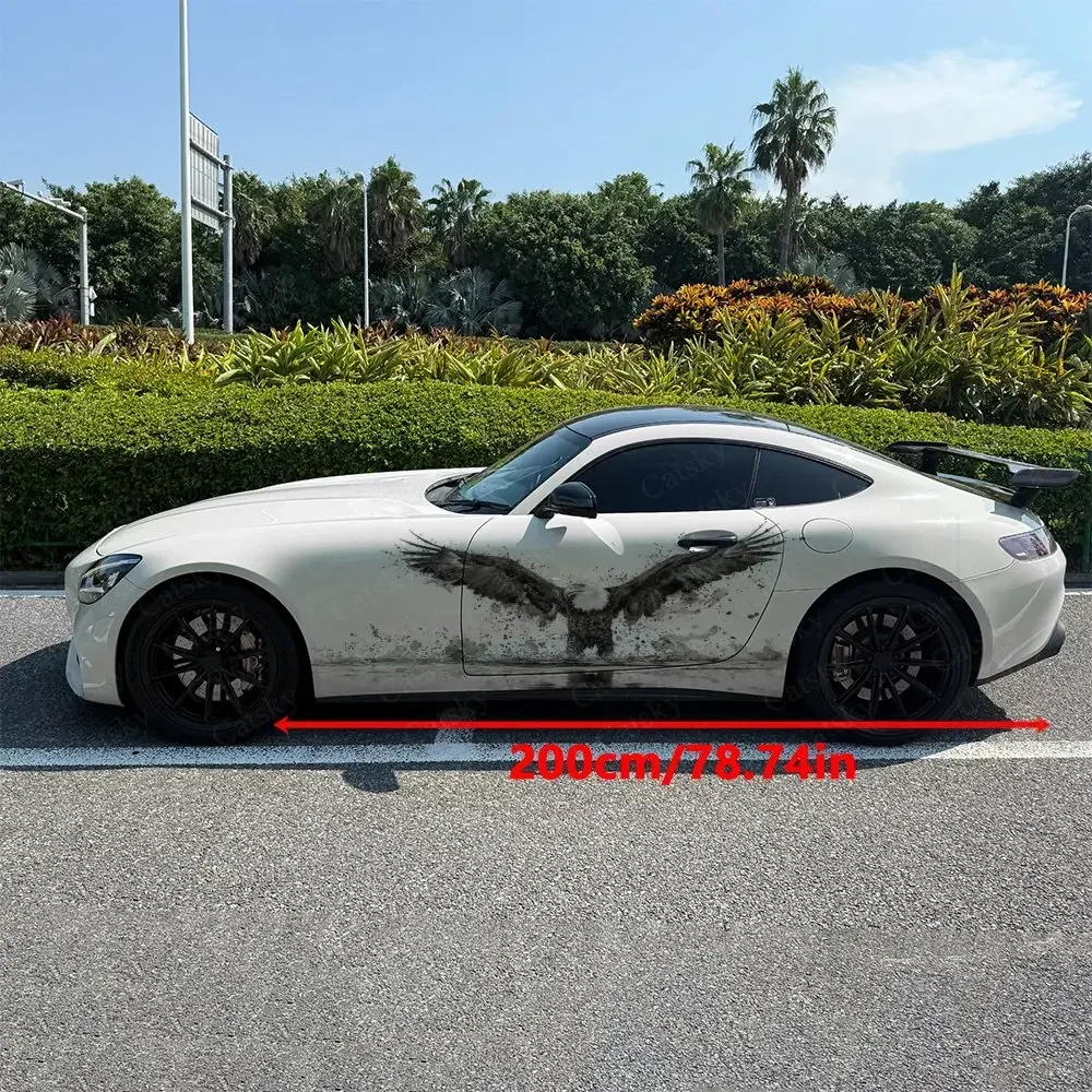 2pcs Dynamic Spread-Wing Eagle Car Side Wraps, Self-Adhesive PVC Waterproof & Scratch-Resistant Stickers, Car Accessory Gift