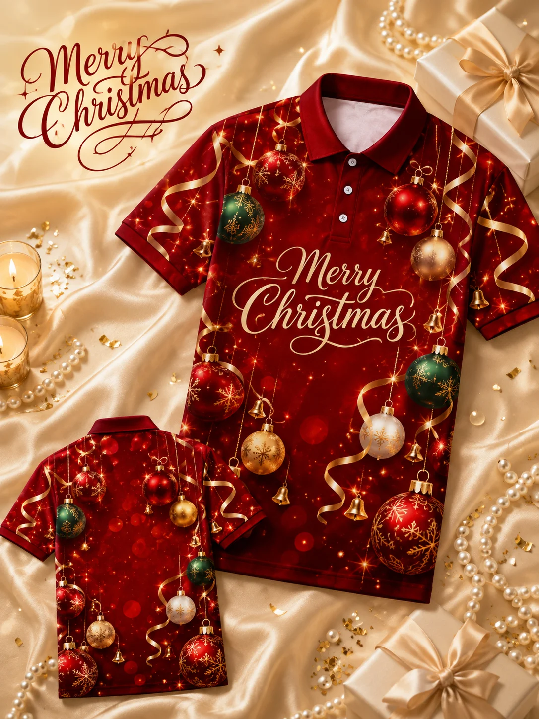 Kemeja Polo Krismas Uniseks Lengan Pendek Corak 3D Pilihan Popular untuk Acara Syarikat Jamuan Pejabat dan Sambutan Kumpulan
