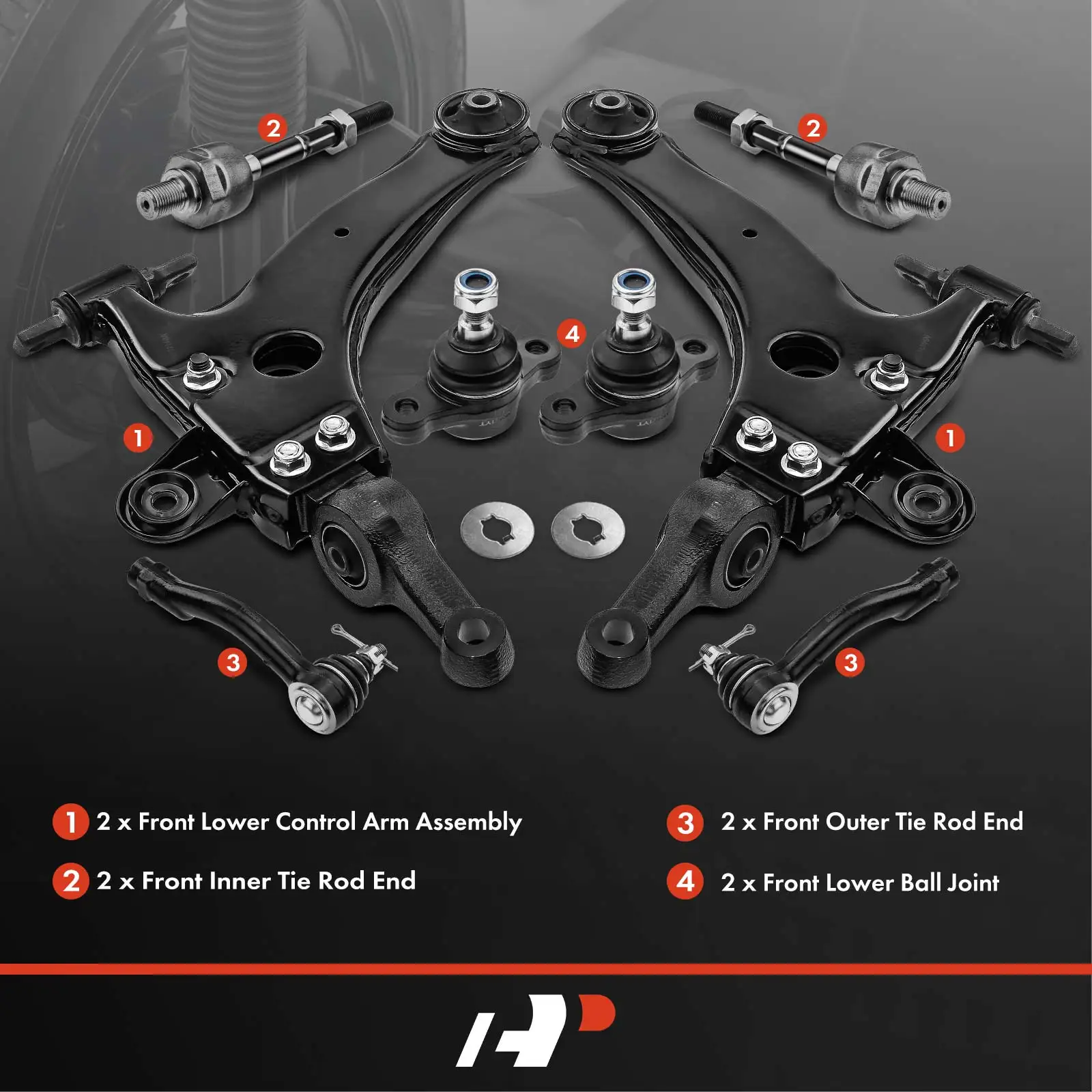A-Premium 8x Front Control Arm & Tie Rod End & Ball Joint for Hyundai Sonata XG350 2002-2005 XG300 2001