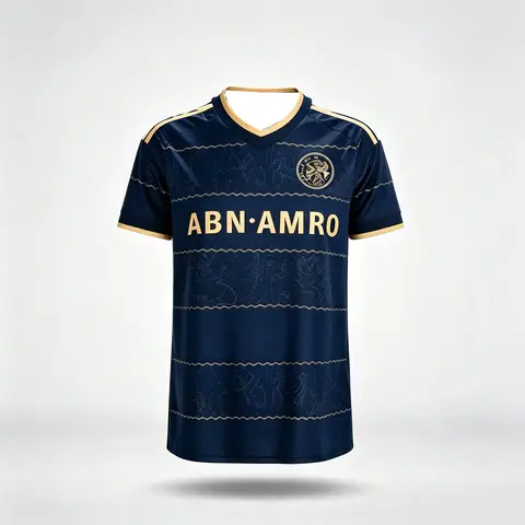 Ajax Retro Soccer Jersey Men Navy Gold Short Sleeve Football Shirt  Vintage Football Fan Jersey Family Matching Clothing