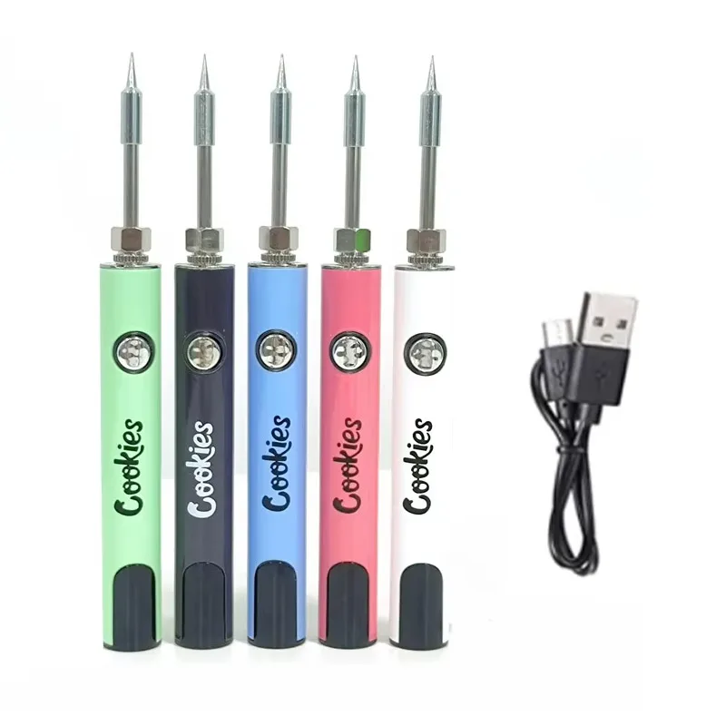 1-5pcs Cookies Battery Portable Electric Soldering Iron 500mAh LCD Display Type-C Charging 510 Thread 2.7V-4.2V Welding Tools