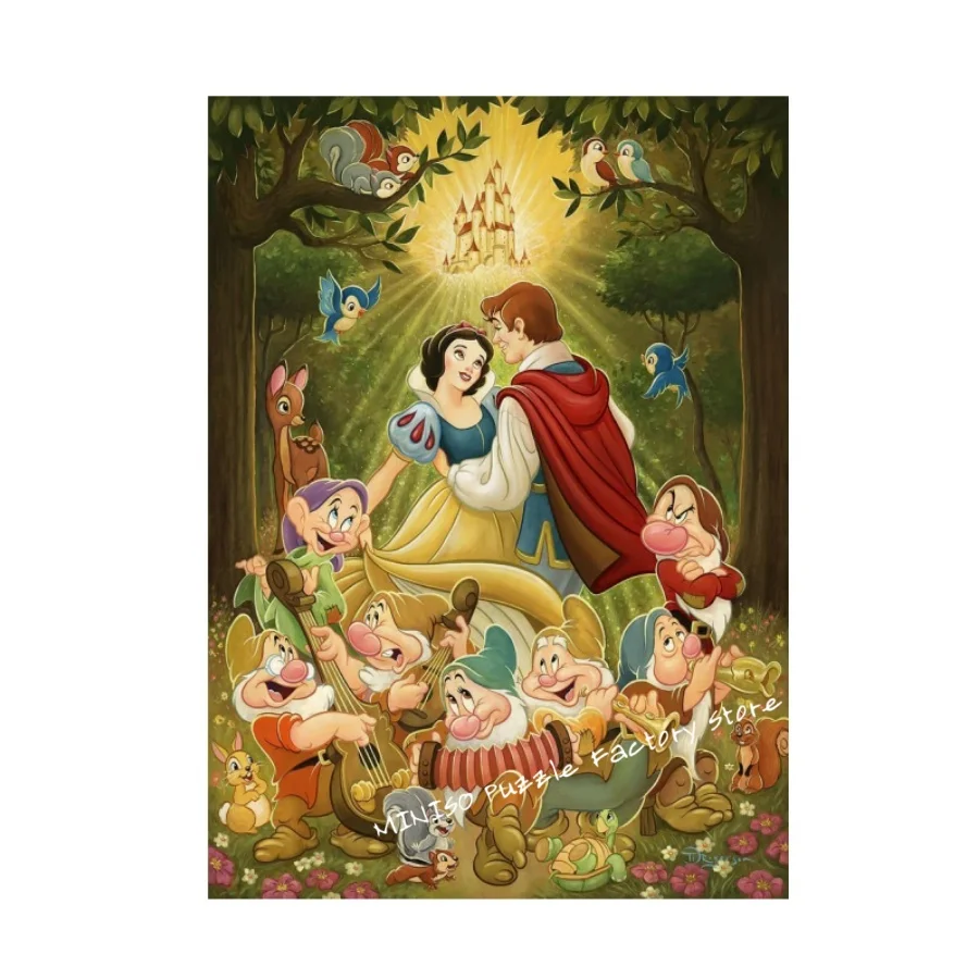 Puzzle Schneewittchen und die sieben Zwerge Tangram-Spiel für Kinder, mehrere Größen, 108/200/300/500/1000 Teile, Holzpuzzle