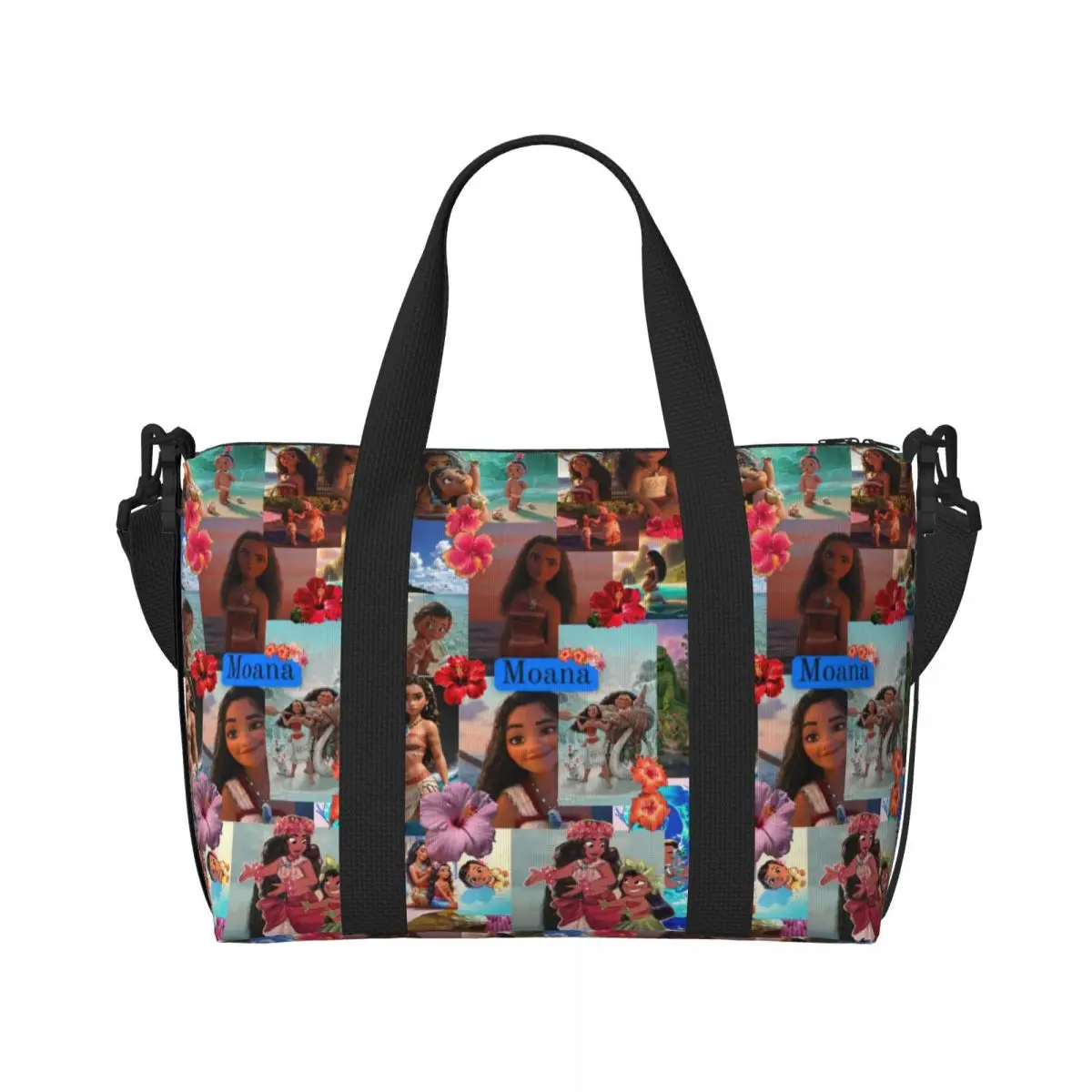 Custom Moana Brave Girl Tote Bag Women Large Capacity Beach Gym Shoulder Travel Bag