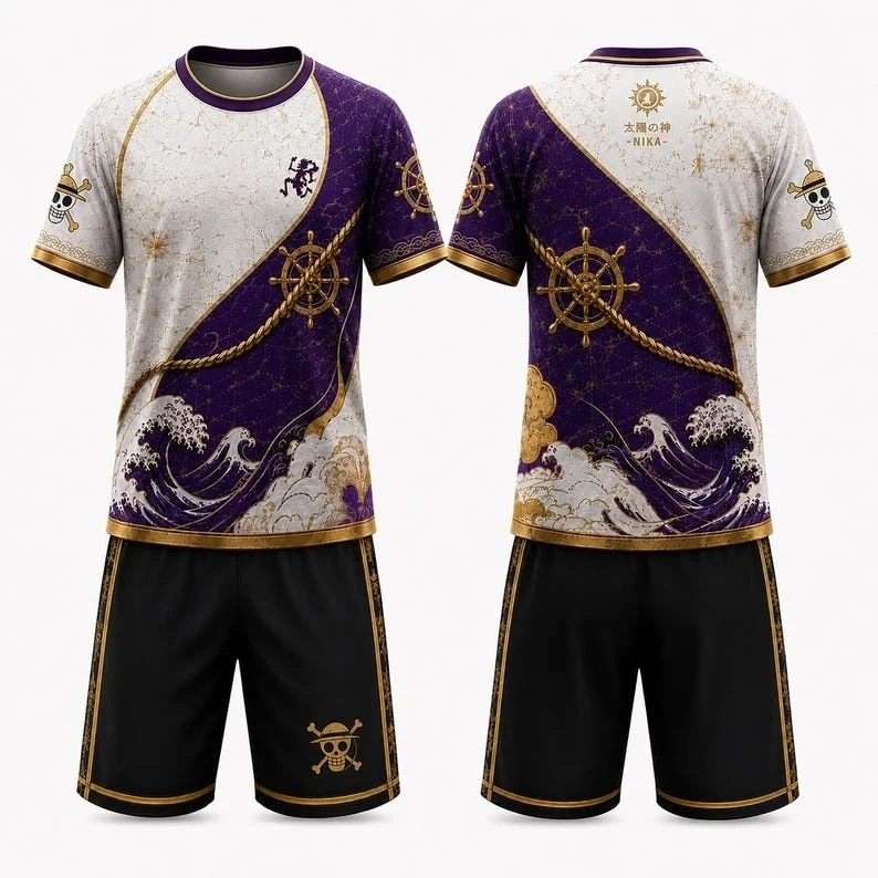 High Quality Japanese Anime Summer Adult and Children's Soccer T-shirt Shorts Set Breathable Quick Drying Parent-child Outfit