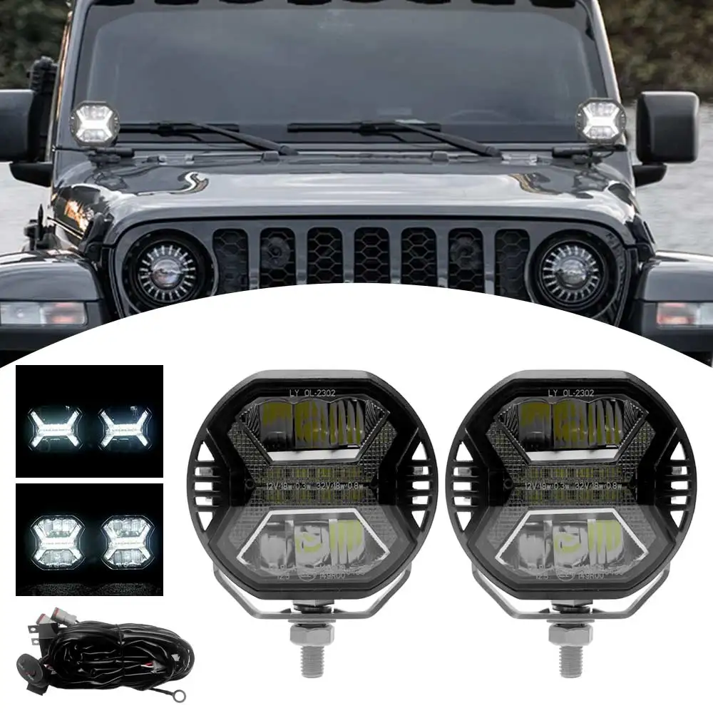 Driving Led Lights With Screws Holder Fitting Set Compatible With Jeeps Atv Suv Engineering Vehicle Boat And So On Driving Light
