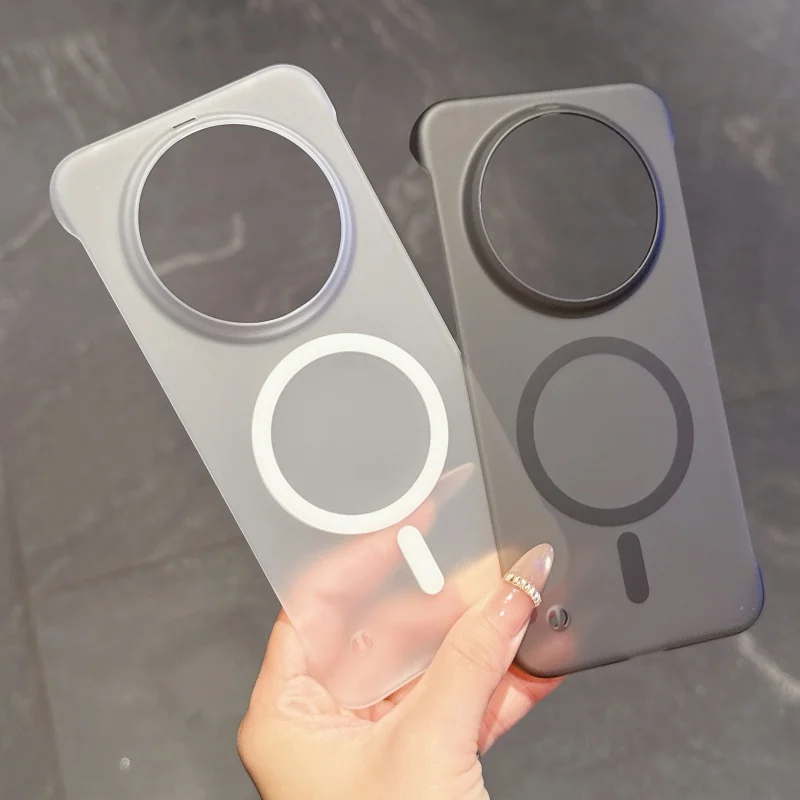 حافظة فاخرة رفيعة للغاية من الحلوى المغناطيسية لهاتف هواوي Pura80 Ultra P70 Mate 80 70 60 Pro Plus PC بدون إطار لتغطية Magsafe