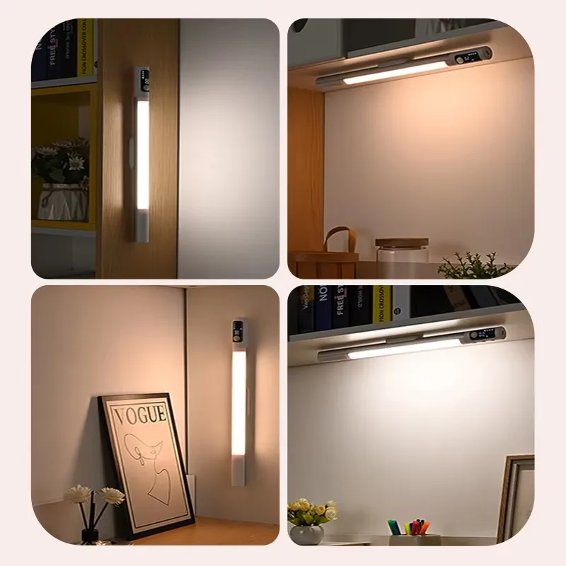 Motion Sensor LED Nachtlicht Typ C Wiederaufladbare LED Digital Display Lichter Schreibtisch Lampe Für Küche Nachttisch Nacht Lichter