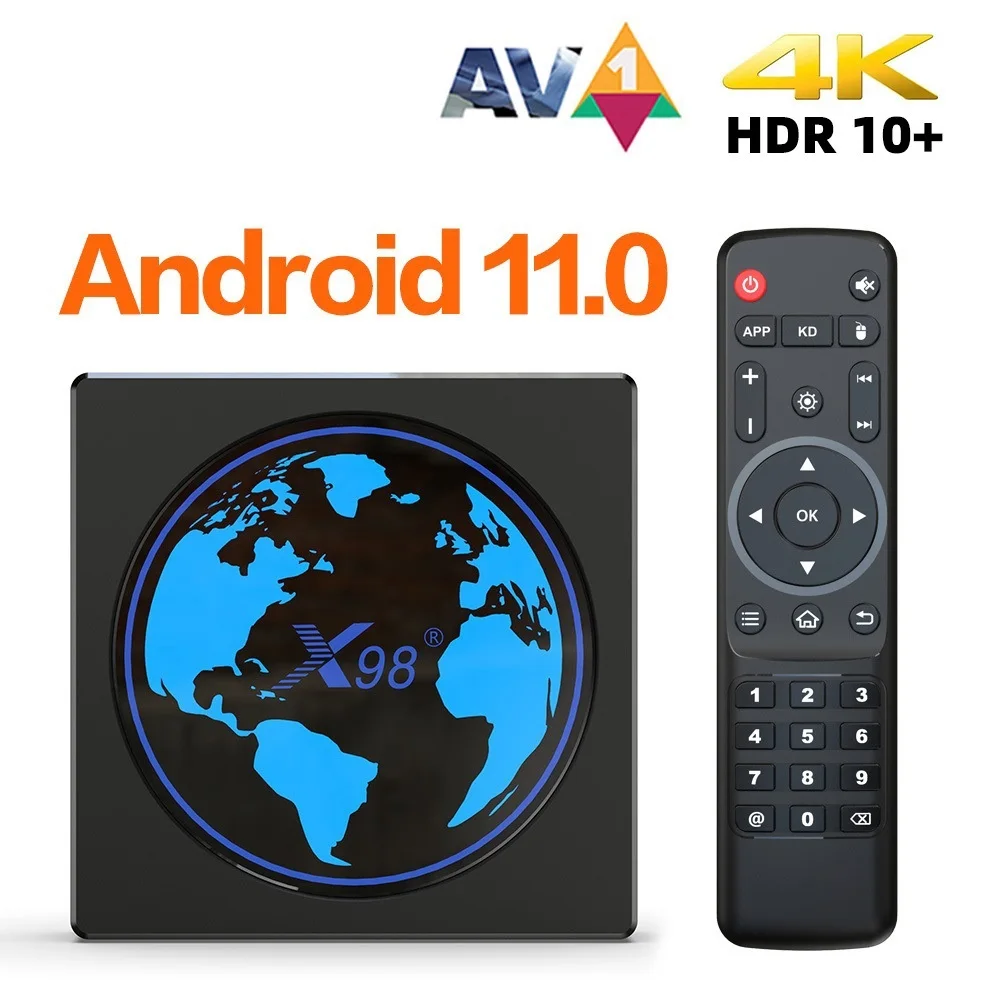 New X98mini Amlogic S905W2 TV Box Android 11 4G 64GB X98 mini Support AV1 Wifi BT TVBOX Media Player 4GB32GB Set Top Box