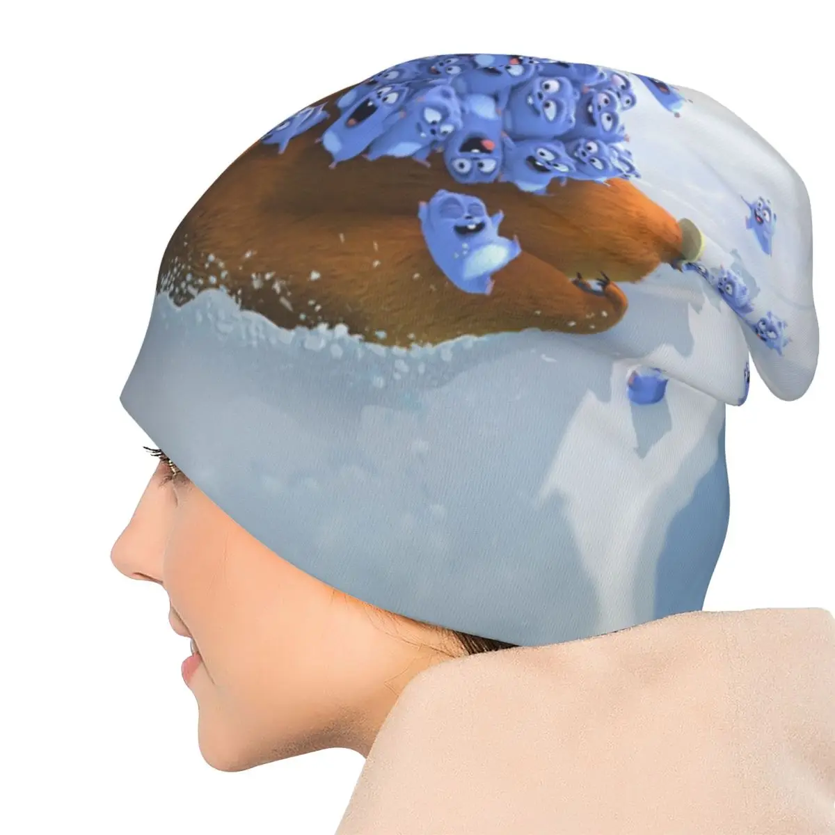 Grizzy Beer Cartoon Skullies Beanies Hat Anime Fashion Unisex Street Caps قبعات بونيه مرنة حرارية دافئة #5