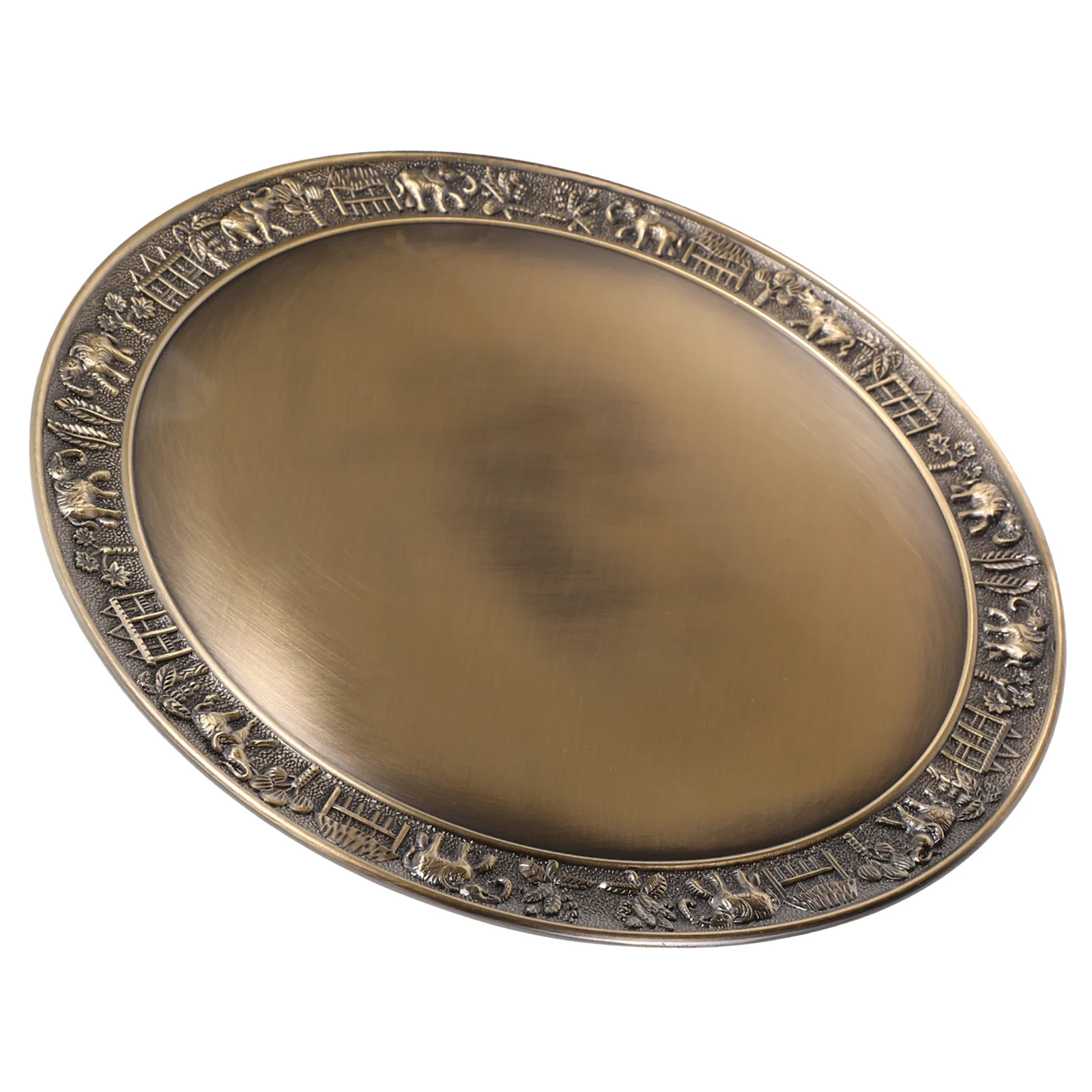 

Zinc Alloy Vintage Decorative Tray European Classic Serving Tray for Kitchen Counter Coffee Table Tea Wine Fruit Display