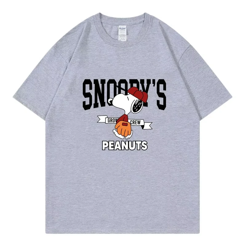 Snoopys Peanuts Linus & T-Shirts Men Women Vintage 100% Cotton Tees Round Neck Short Sleeve T Shirts Birthday Gift Clothes Tops