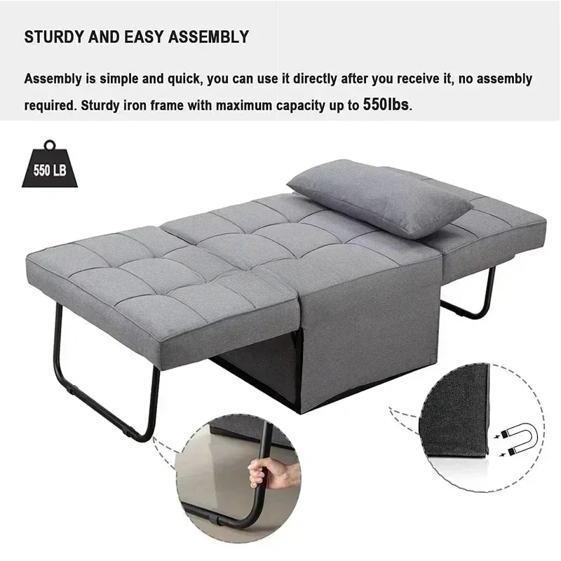 Sofá-cama Moderno Sleeper، 4 em 1 Cadeira Funzione، صالة تشيس، سرير المعيشة